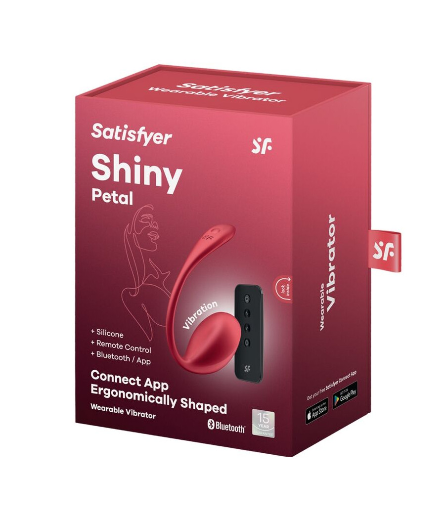 SATISFYER - SHINY PETAL ESTIMULADOR PUNTO G CONTROL REMOTO ROJO APP GRATUITA