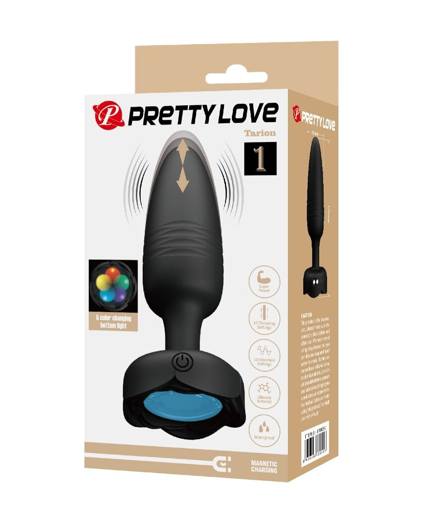 PRETTY LOVE - TARION PLUG ANALE CON LUCE LED NERO 12,5 CM