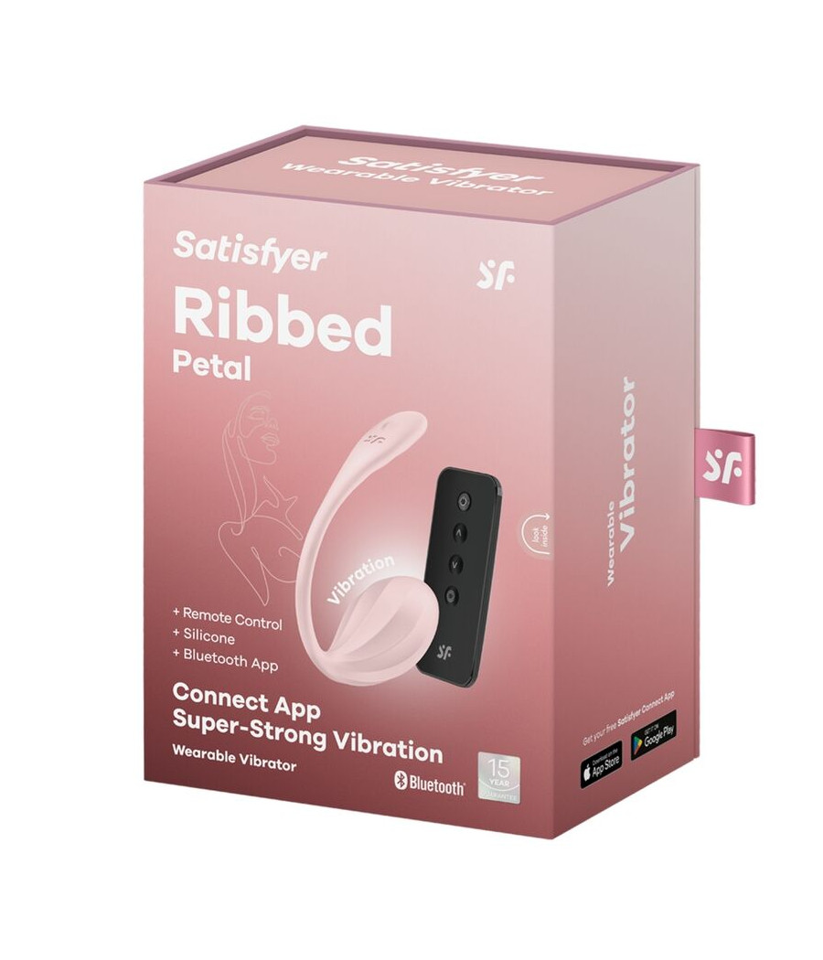SATISFYER - RIBBED PETAL STIMULATEUR À DISTANCE G POINT ROSE APPLICATION GRATUITE