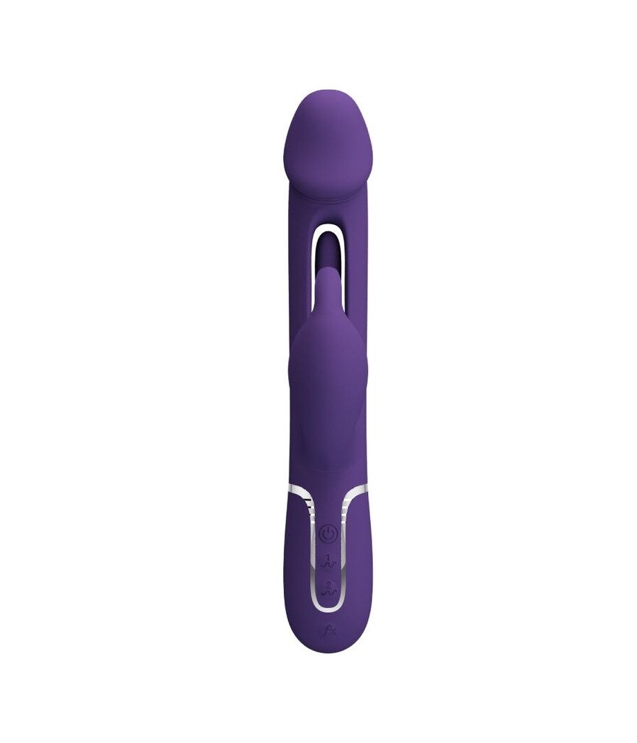 PRETTY LOVE - VIBRATORE MULTIFUNZIONE KAMPAS RABBIT 3 IN 1 CON LINGUA VIOLA