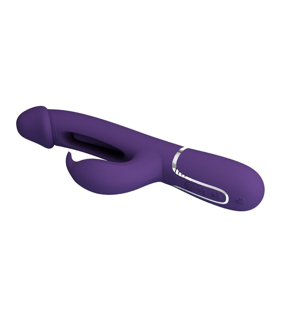PRETTY LOVE - VIBRATORE MULTIFUNZIONE KAMPAS RABBIT 3 IN 1 CON LINGUA VIOLA