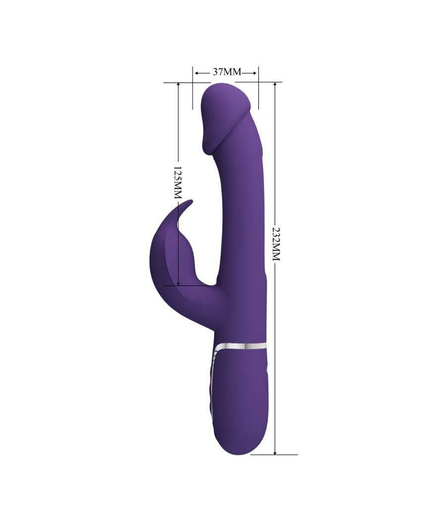 PRETTY LOVE - KAMPAS RABBIT 3 IN 1 MULTIFUNCTION VIBRATOR WITH TONGUE VIOLET