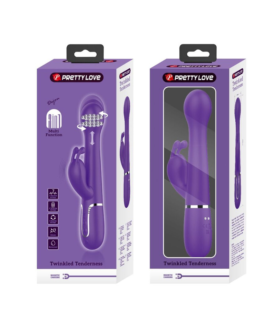 PRETTY LOVE - DEJON VIBRADOR RABBIT 3 EN 1 MULTIFUNCIÓN MORADO