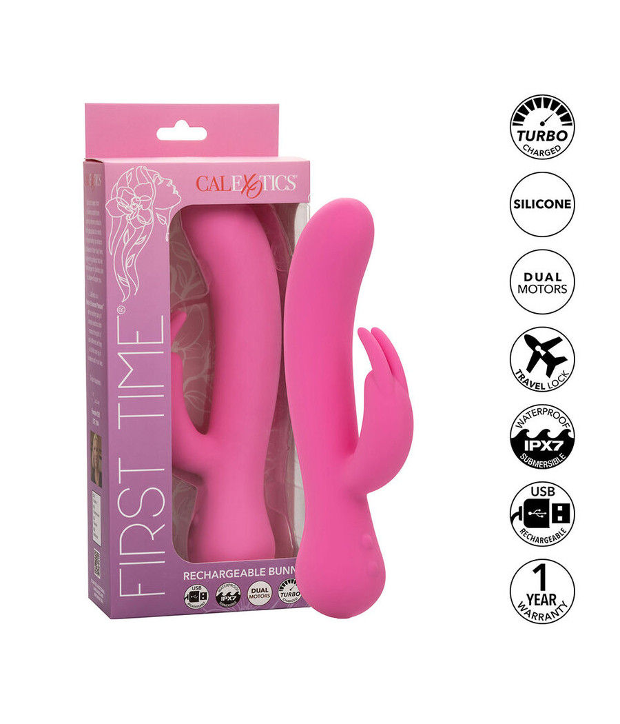CALEXOTICS - FIRST TIME VIBRATORE CONIGLIO RICARICABILE ROSA