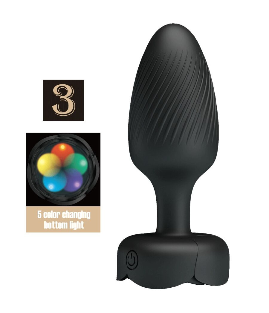 PRETTY LOVE - OSBORN PLUG ANALE CON LUCE LED NERO 9,8 CM
