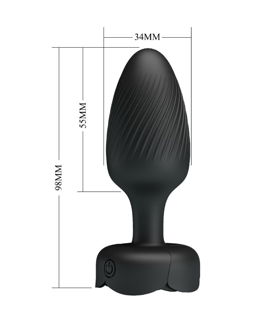 PRETTY LOVE - OSBORN ANAL PLUG WITH  LED LIGHT BLACK 9.8 CM