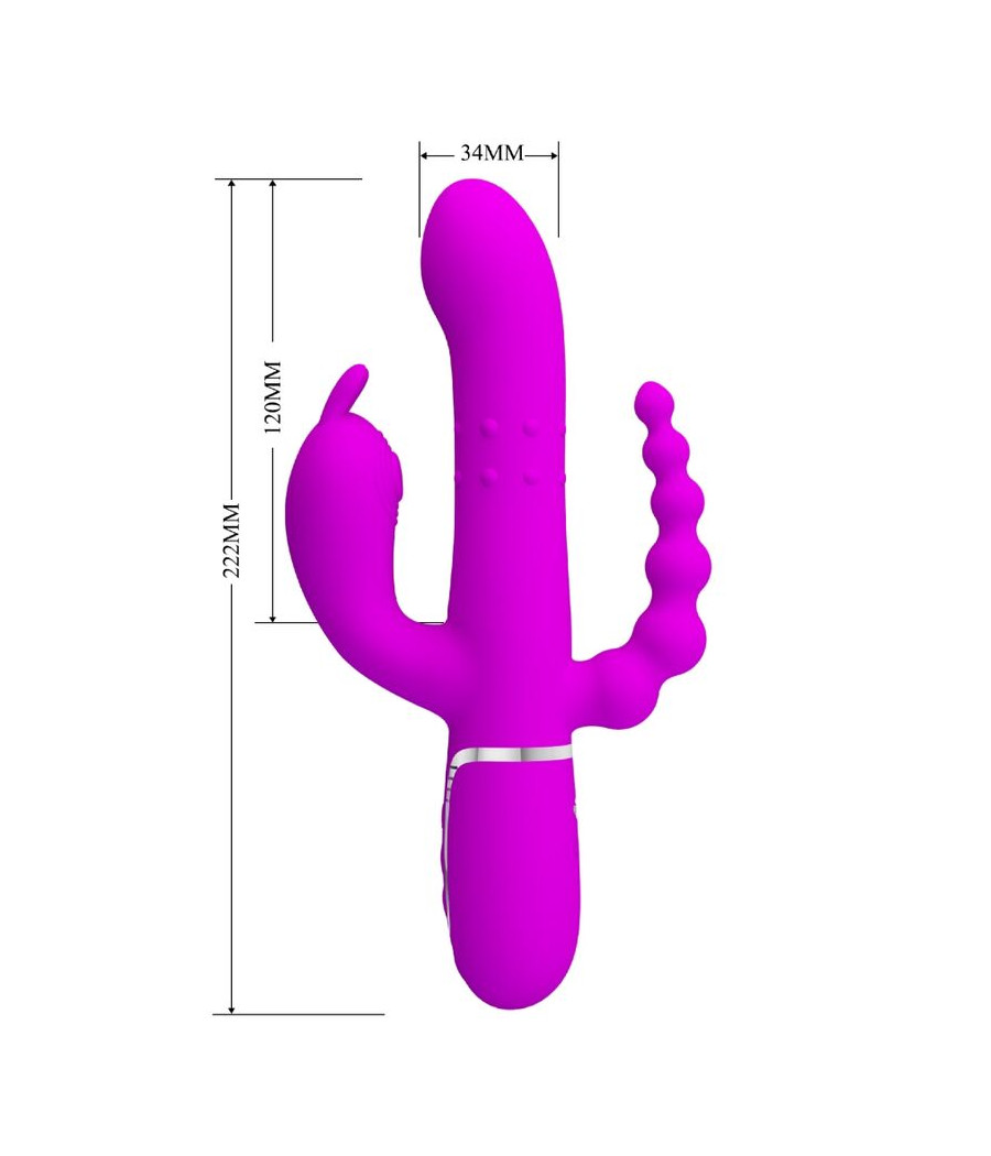 PRETTY LOVE - CAMMY TRIPLE VIBRATEUR MULTIFONCTION 4 EN 1 ROSE