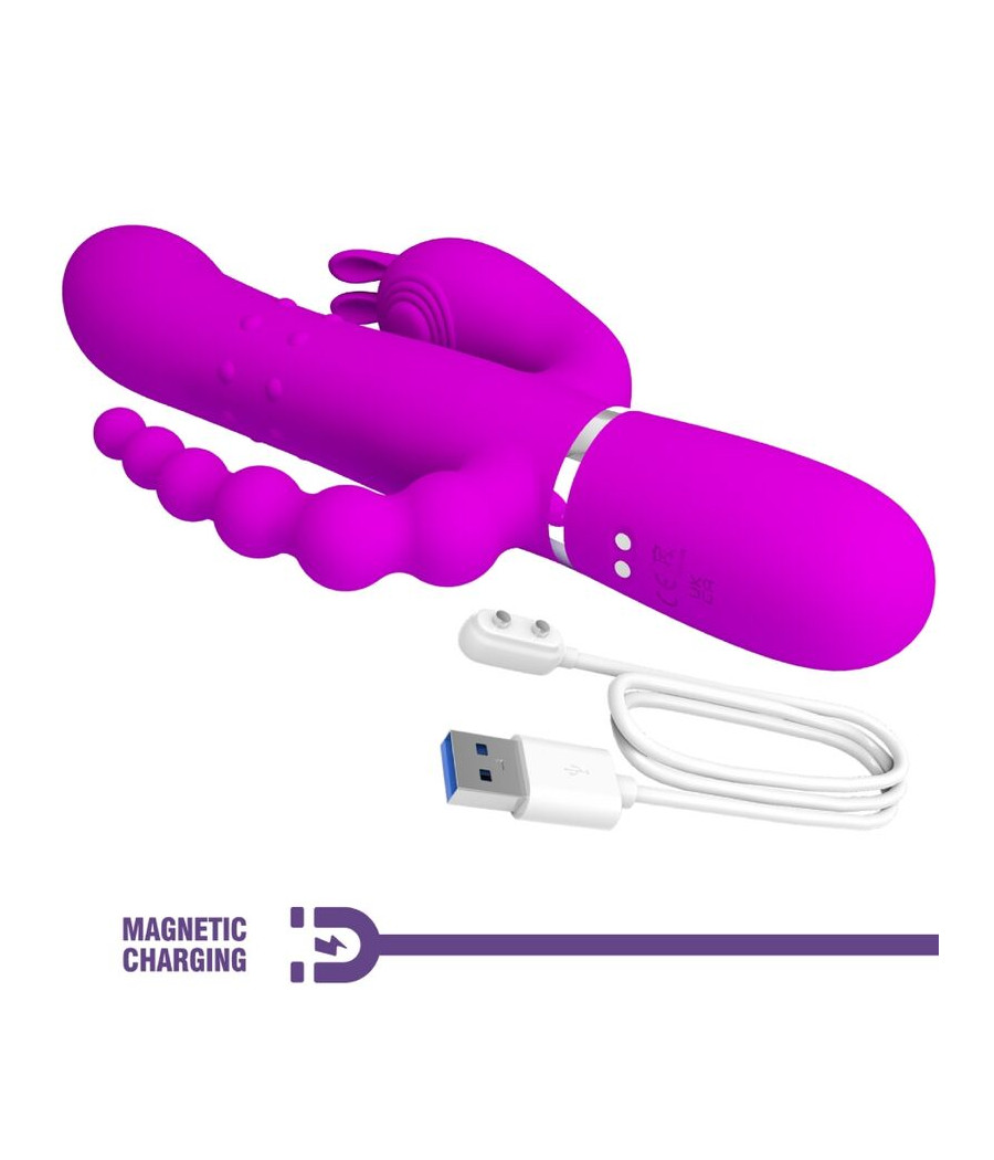 PRETTY LOVE - CAMMY TRIPLE VIBRATEUR MULTIFONCTION 4 EN 1 ROSE