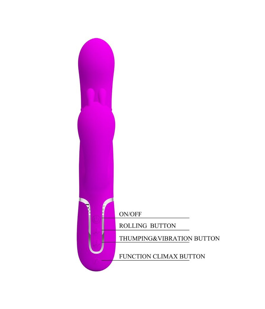 PRETTY LOVE - CAMMY TRIPLE VIBRATEUR MULTIFONCTION 4 EN 1 ROSE