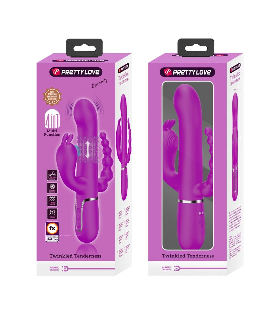 PRETTY LOVE - CAMMY VIBRADOR TRIPLO MULTIFUNCIONAL 4 EM 1 ROSA
