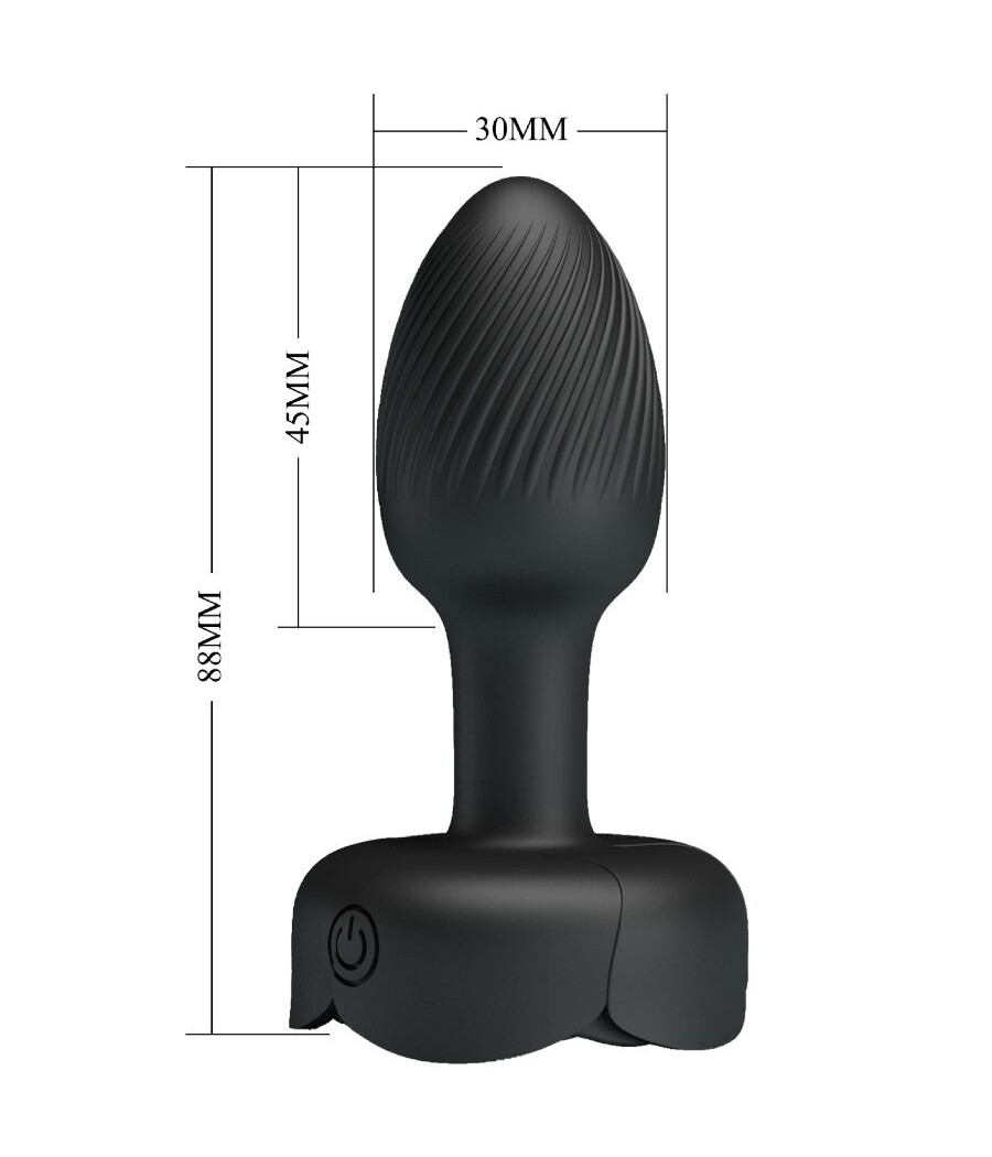 PRETTY LOVE - OLMAN ANAL PLUG MIT LED LICHT SCHWARZ 8,8 CM