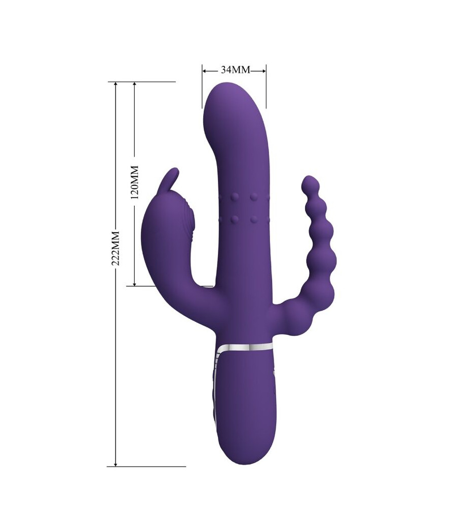 PRETTY LOVE - CAMMY TRIPLO VIBRADOR MULTIFUNÇÃO 4 EM 1 ROXO