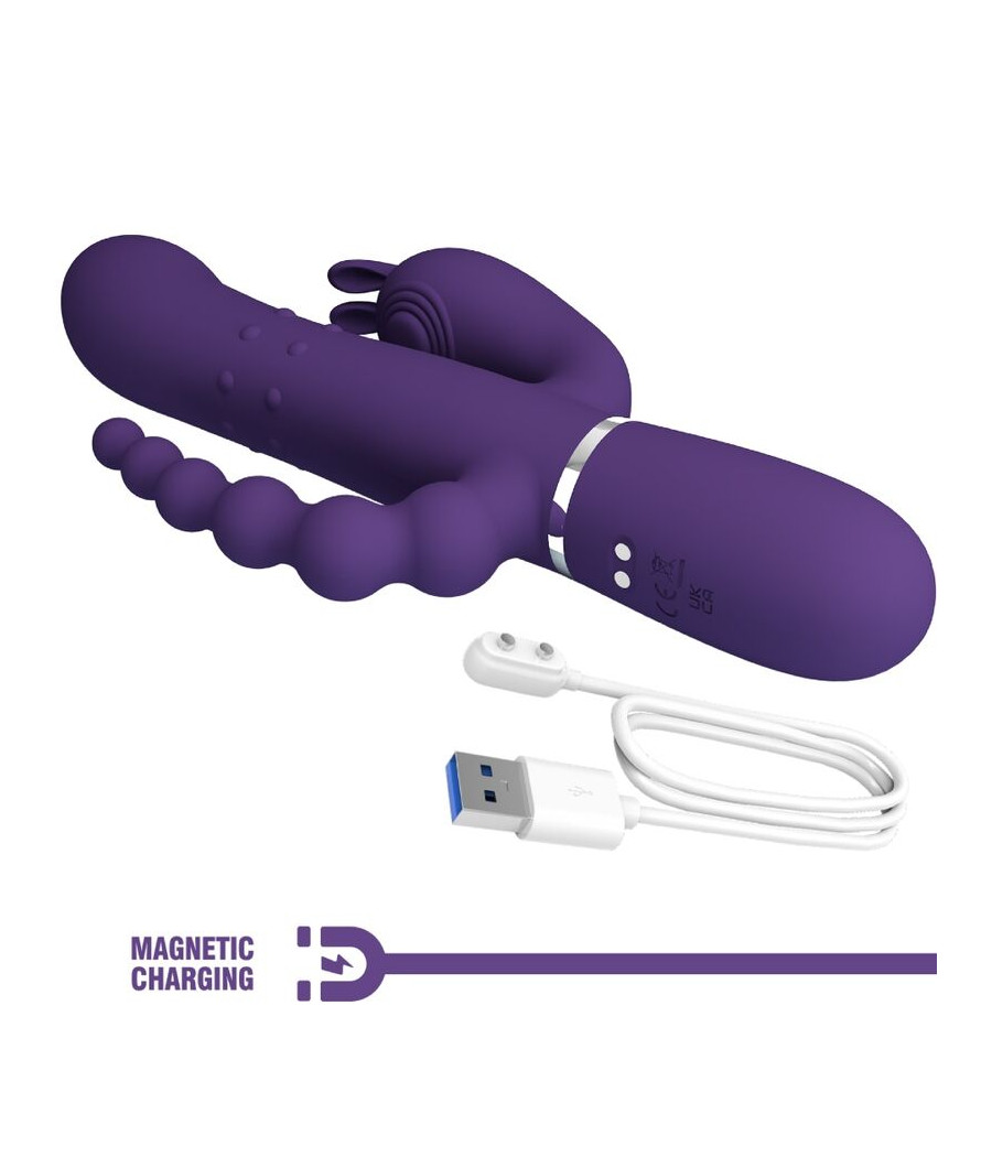 PRETTY LOVE - CAMMY TRIPLO VIBRADOR MULTIFUNÇÃO 4 EM 1 ROXO