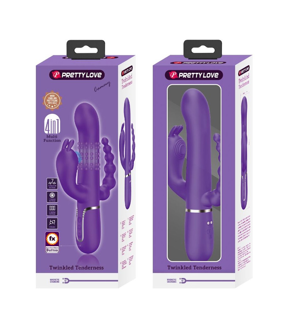 PRETTY LOVE - CAMMY TRIPLE VIBRADOR MULTIFUNCIÓN 4 EN 1 MORADO