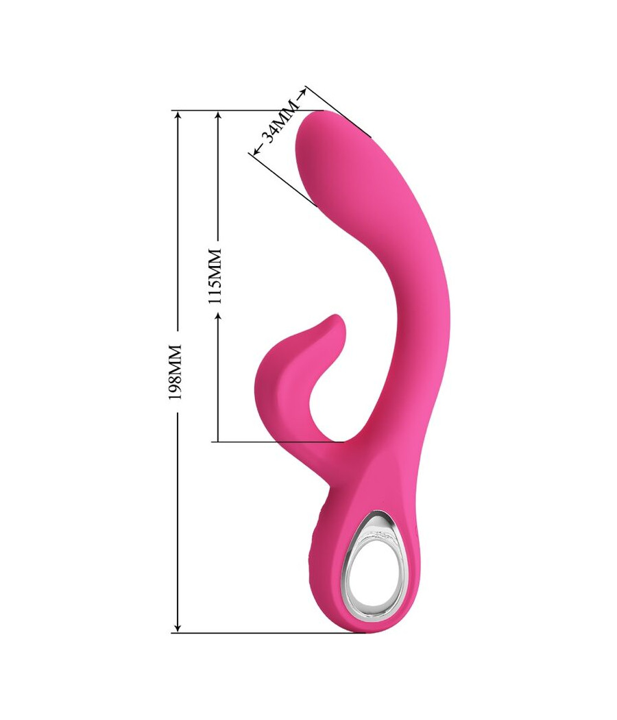 PRETTY LOVE - VIBRATEUR FRITZ RABBIT 12 VIBRATIONS ROSE