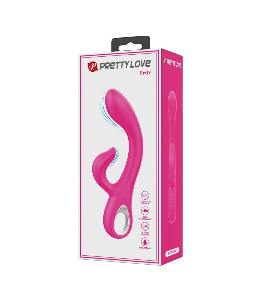 PRETTY LOVE - VIBRATEUR FRITZ RABBIT 12 VIBRATIONS ROSE