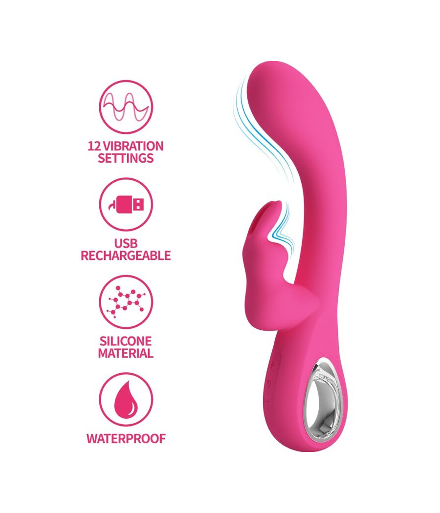PRETTY LOVE - NOVAK RABBIT VIBRADOR 12 VIBRAÇÕES ROSA