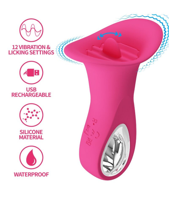 PRETTY LOVE - CLYDE ORAL VIBRATOR VIBRATING TONGUE 12 VIBRATIONS PINK