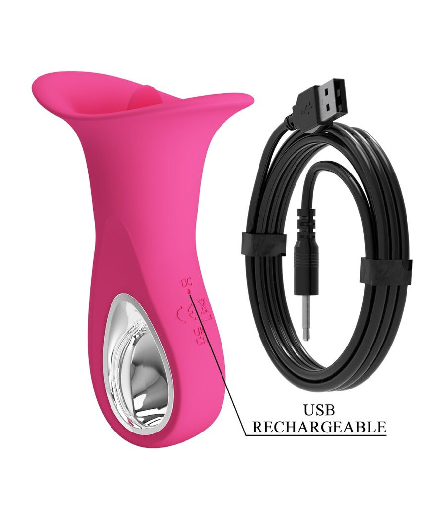 PRETTY LOVE - CLYDE VIBRATORE ORALE LINGUA VIBRANTE 12 VIBRAZIONI ROSA