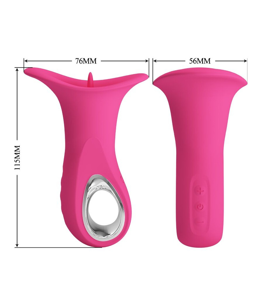 PRETTY LOVE - CLYDE ORALVIBRATOR VIBRIERENDE ZUNGE 12 VIBRATIONEN ROSA