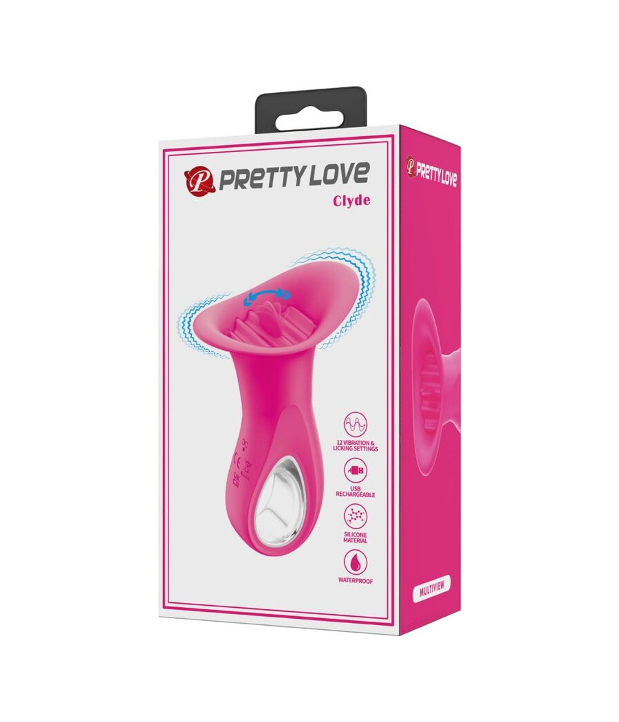 PRETTY LOVE - CLYDE VIBRADOR ORAL LÍNGUA VIBRANTE 12 VIBRAÇÕES ROSA