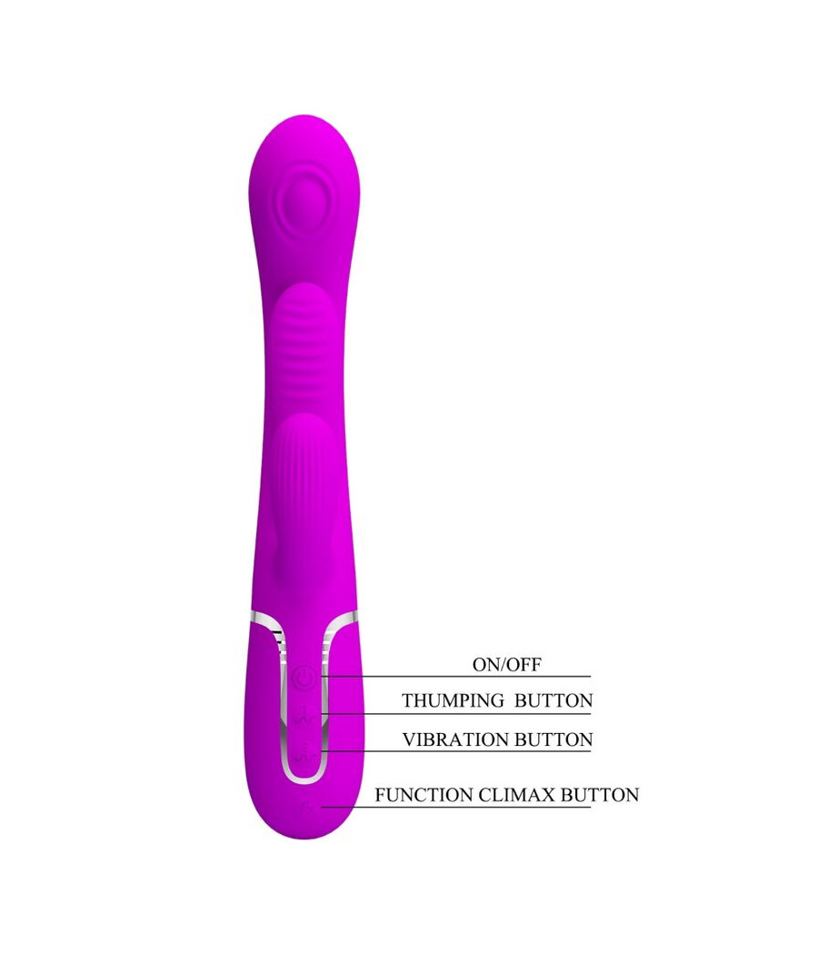 PRETTY LOVE - SHANIA TRIPLE VIBRADOR RABBIT MULTIFUNCIÓN ROSA