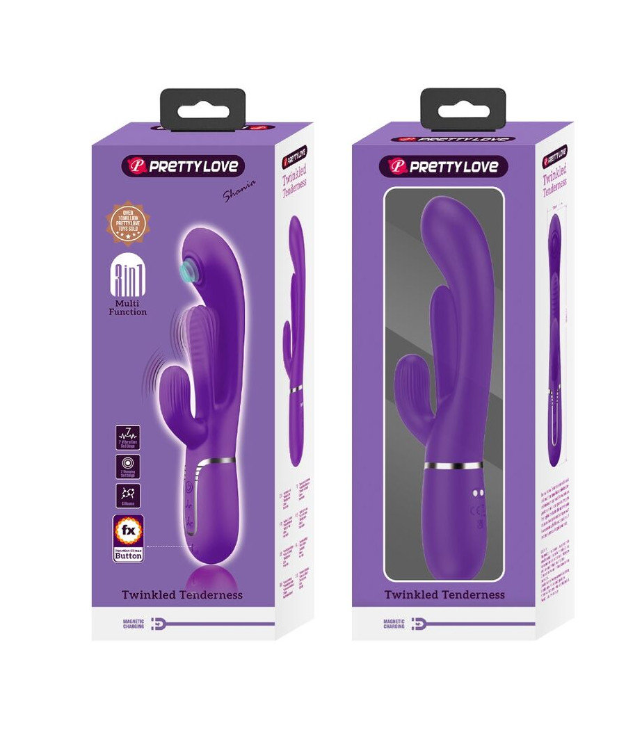 PRETTY LOVE - SHANIA TRIPLE RABBIT VIBRATOR MULTIFUNCTION PURPLE