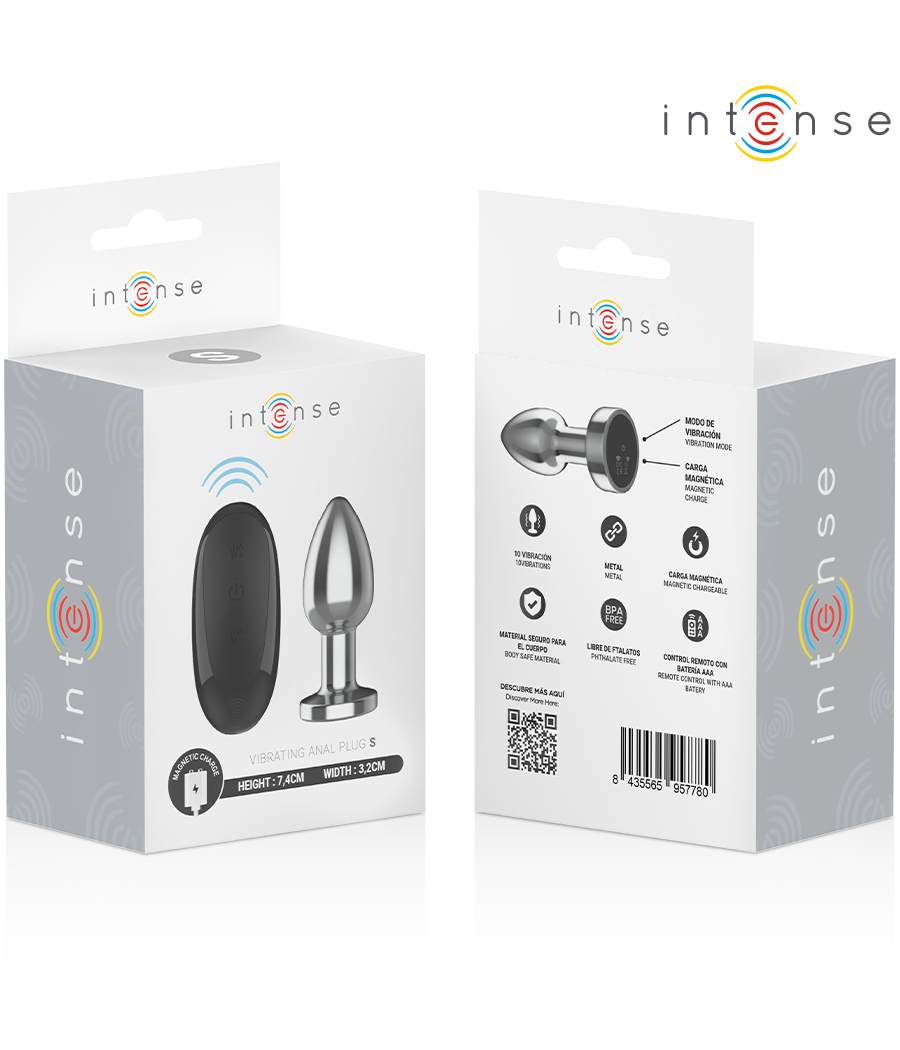 INTENSE - PLUG ANAL 10 VIBRAÇÕES METAL COM CONTROLE REMOTO S