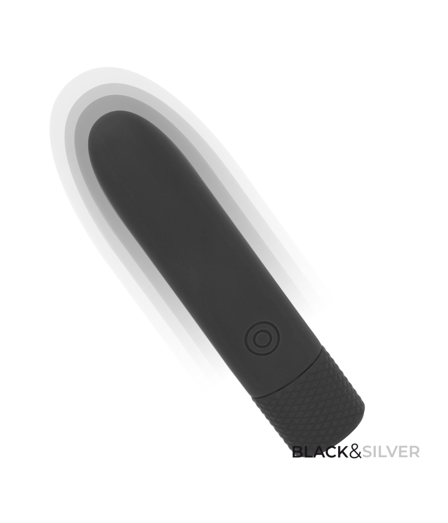 BLACK & SILVER - GERI USB RECARREGÁVEL VIBRATÓRIA BULLET 8 VIBRAÇÕES PRETO 10 X 2,2 CM