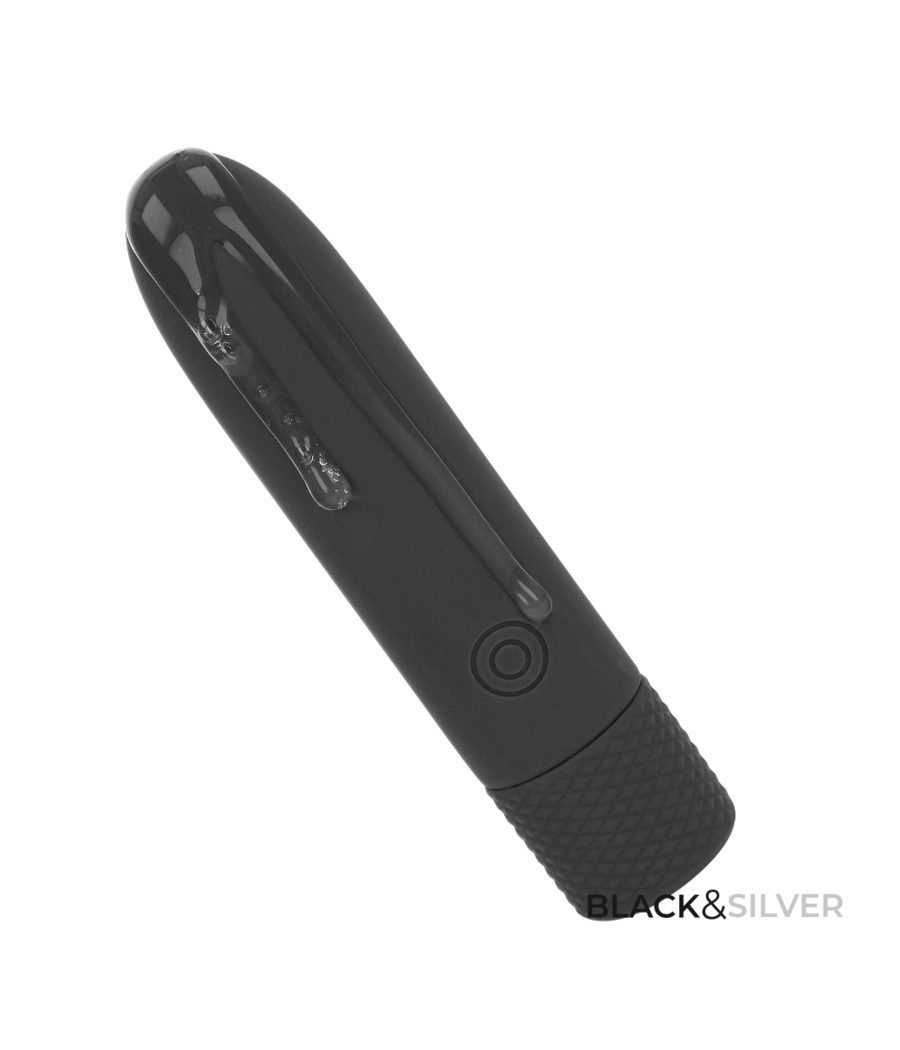 BLACK & SILVER - GERI BULLET VIBRANT RECHARGEABLE USB 8 VIBRATIONS NOIR 10 X 2,2 CM