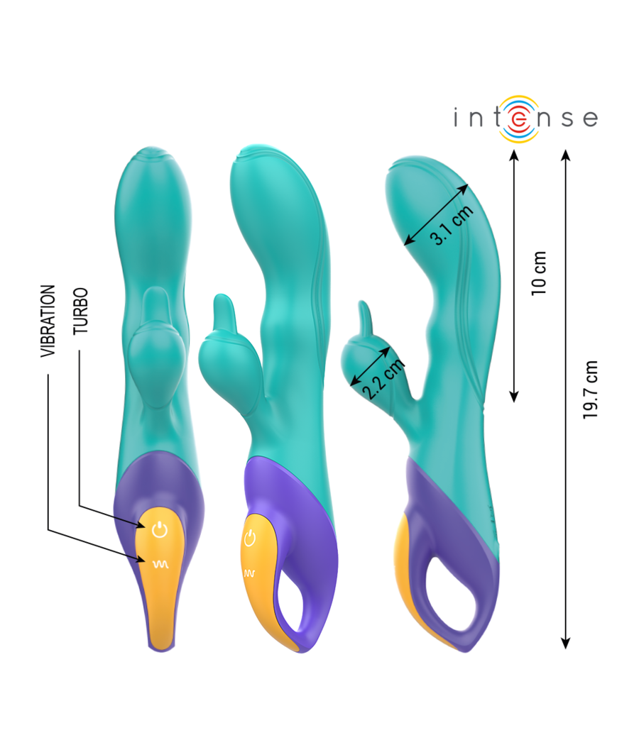 INTENSE - FRED VIBRADOR RECARGABLE RABBIT AZUL