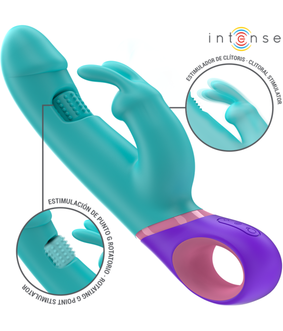 INTENSE - MONICA RABBIT VIBRATOR MIT ROTIERENDEM G-SPOT-STIMULATOR BLAU
