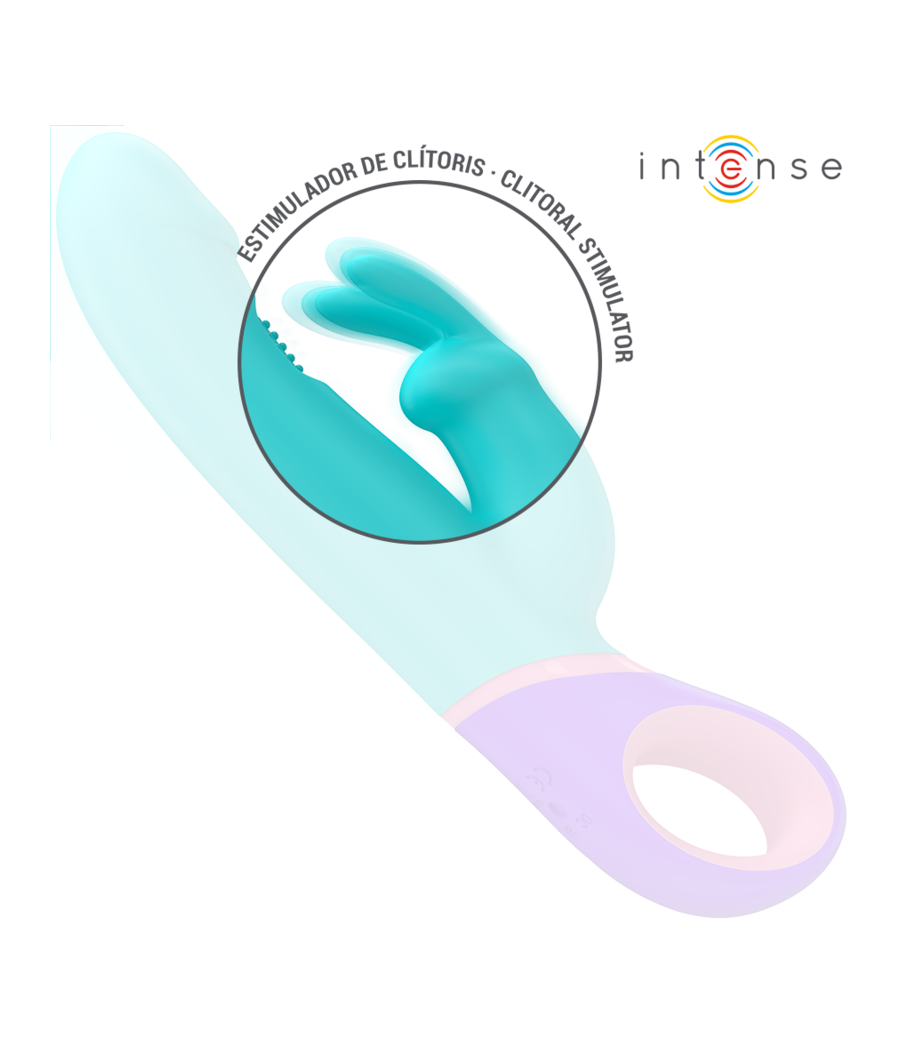 INTENSE - MONICA VIBRATEUR RABBIT AVEC STIMULATEUR DE POINT G ROTATIF BLEU