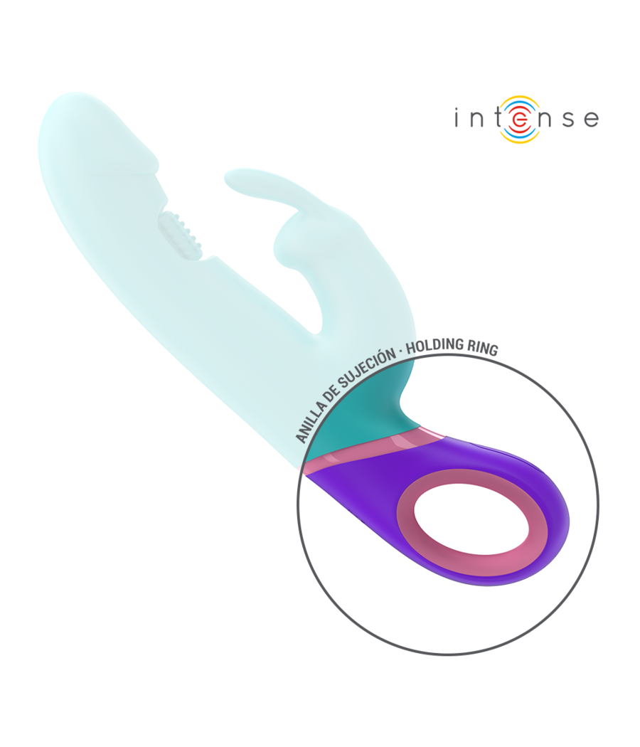 INTENSE - MONICA VIBRATORE RABBIT CON STIMOLATORE G-SPOT ROTANTE BLU