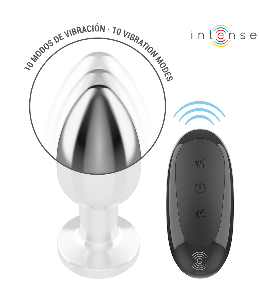 INTENSE - ANAL PLUG 10 VIBRATIONEN METALL MIT FERNBEDIENUNG L