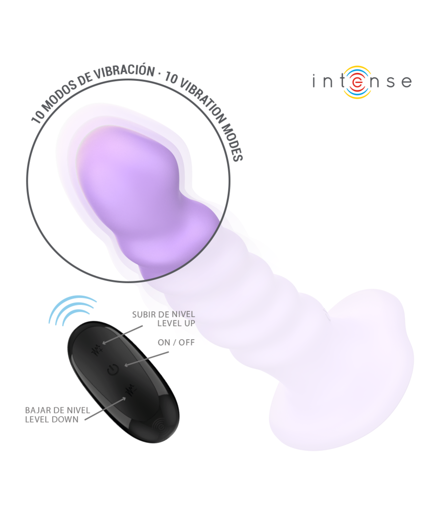 INTENSE - BRENDA VIBRATEUR TAILLE M DESIGN SPIRALE 10 VIBRATIONS VIOLET TÉLÉCOMMANDE