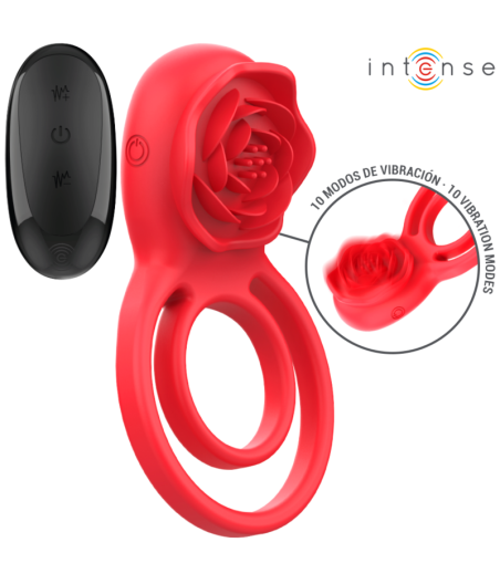 INTENSE - GAIL ROSA ESTIMULADORA 10 VIBRACIONES ROJO CONTROL REMOTO