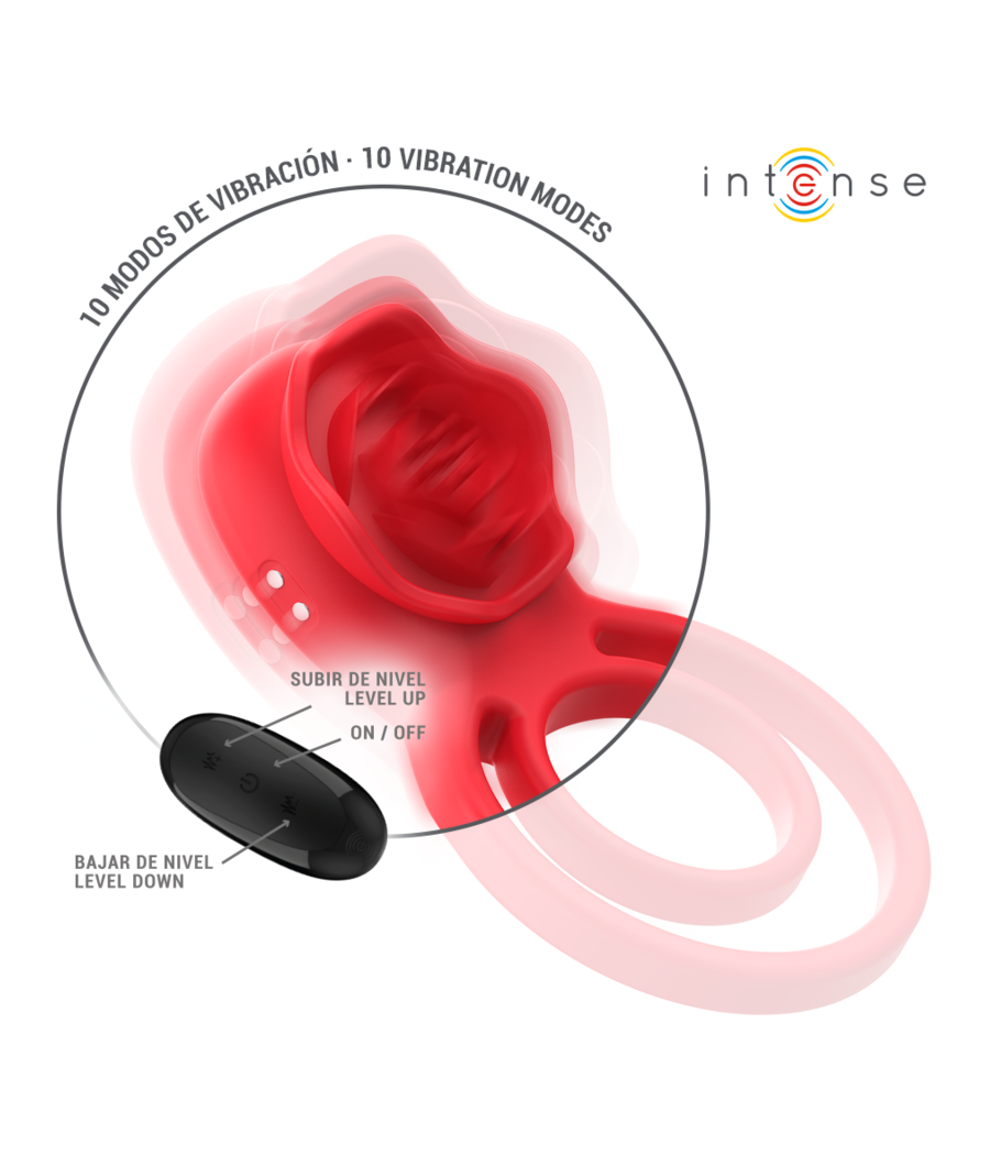 INTENSE - GAIL STIMULATOR ROSE 10 VIBRATIONS RED REMOTE CONTROL