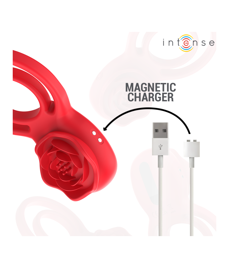 INTENSE - GAIL ROSA ESTIMULADORA 10 VIBRACIONES ROJO CONTROL REMOTO