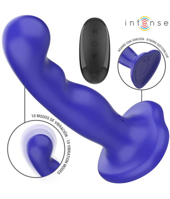 INTENSE - SHORTY VIBRADOR CON VENTOSA AZUL CONTROL REMOTO