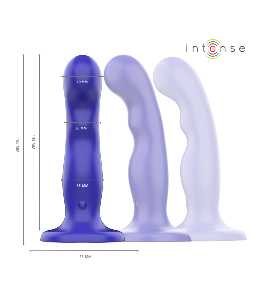 INTENSE - SHORTY VIBRATEUR AVEC VENTOUSE TÉLÉCOMMANDE BLEUE