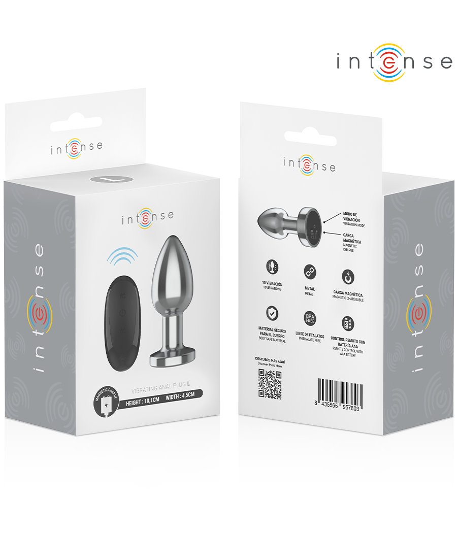 INTENSE - PLUG ANALE 10 VIBRAZIONI METALLO CON TELECOMANDO L