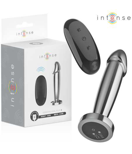 INTENSE - ANAL PLUG 10 VIBRAZIONI DILDO METALLO CON TELECOMANDO S