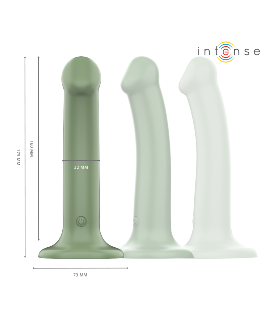 INTENSE - BECCA VIBRATEUR AVEC VENTOUSE 10 VIBRATIONS TÉLÉCOMMANDE VERTE