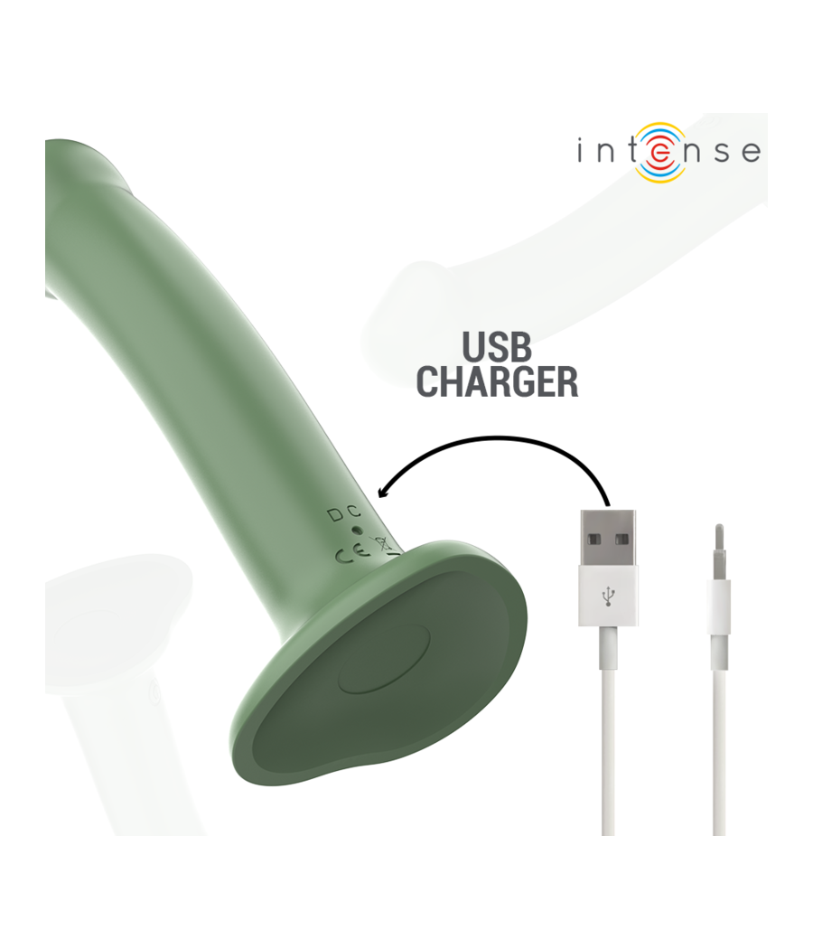 INTENSE - BECCA VIBRATEUR AVEC VENTOUSE 10 VIBRATIONS TÉLÉCOMMANDE VERTE