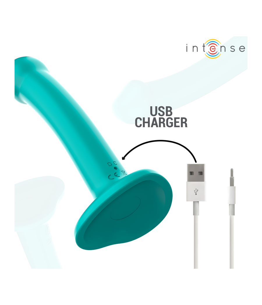 INTENSE - KATIE VIBRATEUR AVEC VENTOUSE 10 VIBRATIONS TÉLÉCOMMANDE BLEUE