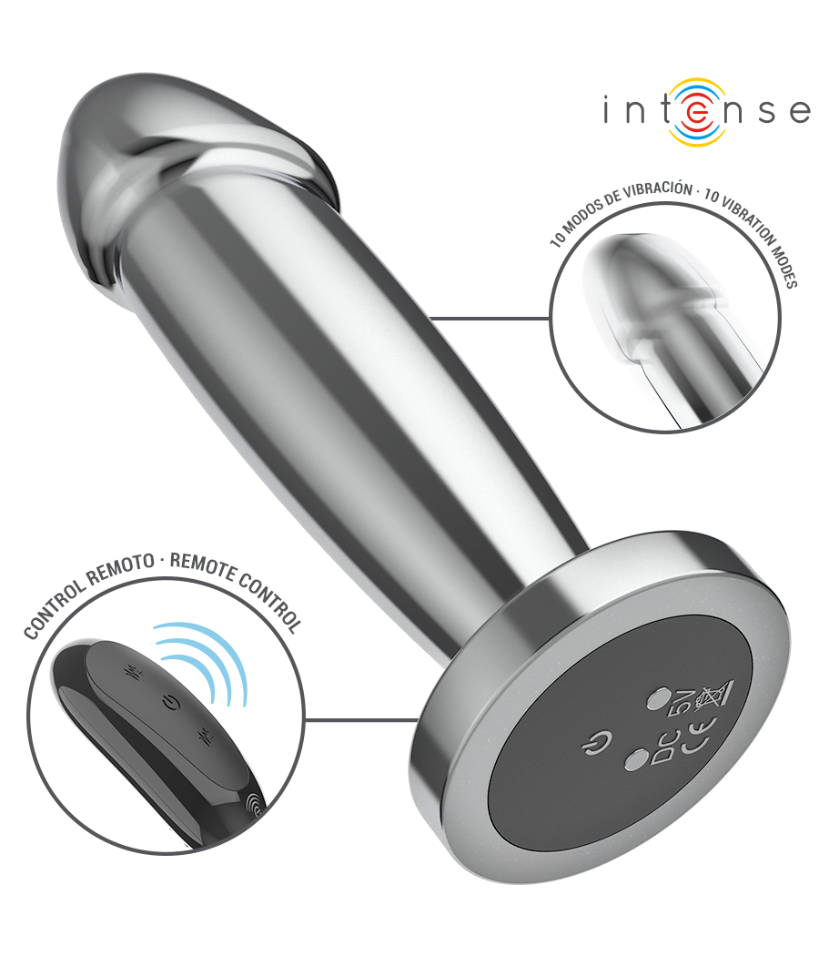 INTENSE - ANAL PLUG 10 VIBRATIONEN METALLDILDO MIT FERNBEDIENUNG S
