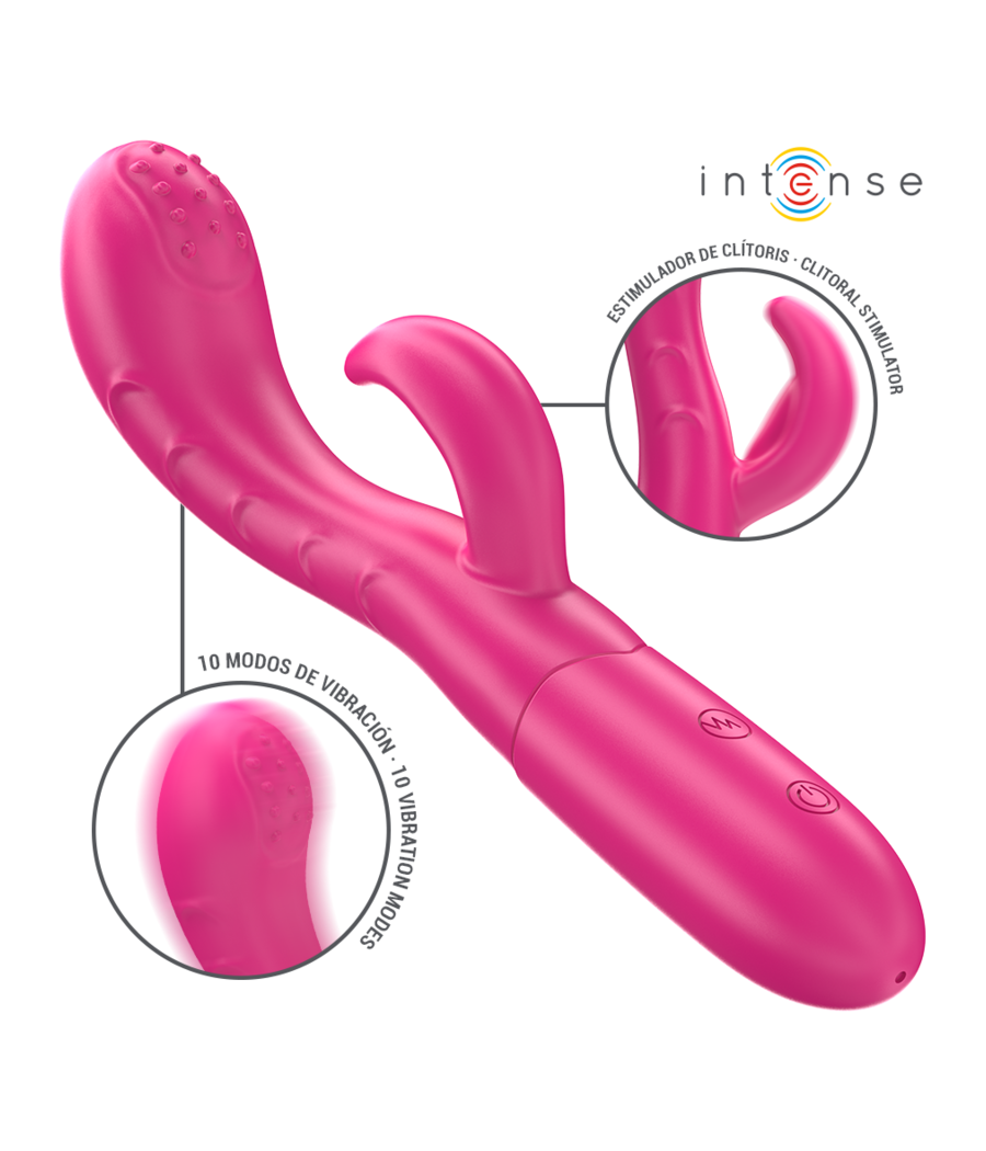 INTENSE - AMARA VIBRATOR MIT STIMULIERENDER ZUNGE 10 VIBRATIONEN ROSA