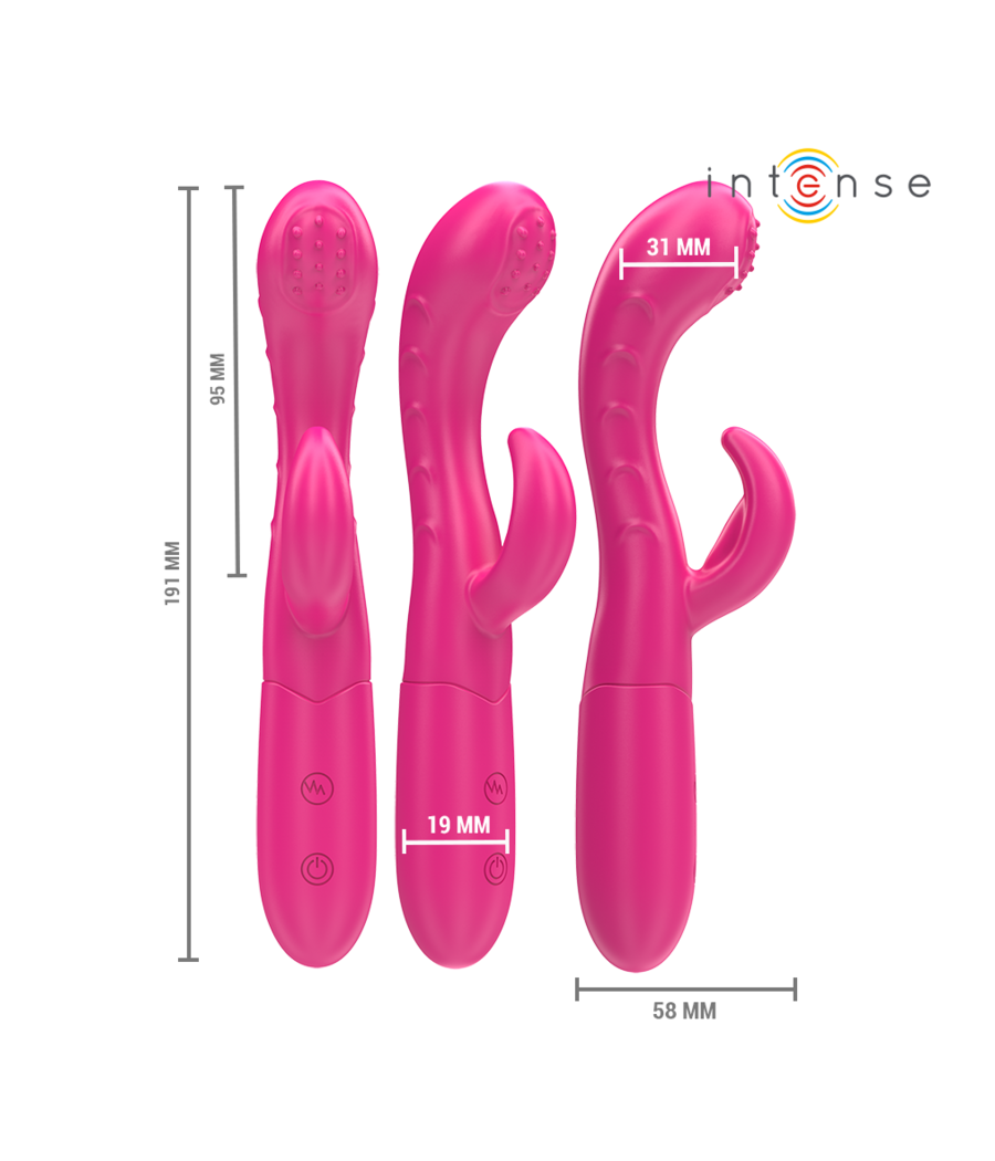 INTENSE - AMARA VIBRATOR MIT STIMULIERENDER ZUNGE 10 VIBRATIONEN ROSA