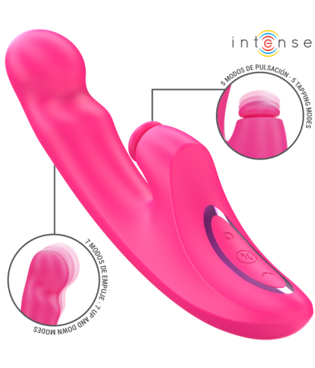 INTENSE - VIBRADOR EMI 13,5 CM MULTIFUNCIONAL 3 EM 1 10 VIBRAÇÕES ROSA
